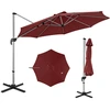 Image de CostwayParasol Extérieur de 33 cm Parasol Rond en Porte-A-Faux avec Rotation à 360°Inclinaison Réglable Parasol Déporté Résistant au Vent