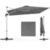 Image de CostwayParasol de 300cm Parasol Carré en Porte-à-faux avec Rotation à 360°Inclinaison Réglable Parasol Déporté Coupe-Vent Gris