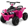 Image de CostwayVoiture Electrique 12 V pour Enfants Quad pour Enfants de 3-8 Ans Vitesse Elevée/Basse Siège Confortable Roues Larges Rose