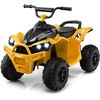 Image de CostwayVoiture Electrique 12 V pour Enfants Quad pour Enfants de 3-8 Ans Vitesse Elevée/Basse Siège Confortable Roues Larges Jaune