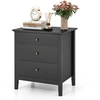Image de CostwayTable de Chevet à 3 Tiroirs Table de Chevet en Bois avec Rangement Table d'Appoint Moderne avec Finition Noir