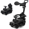 Image de CostwayVoiture à Pousser pour Enfant sous Licence Poussette pour Tout-petit avec Auvent Réglable Garde-corps et Klaxon pour 1-3 Ans Noir