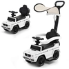 Image de CostwayVoiture à Pousser pour Enfant sous Licence Poussette pour Tout-petit avec Auvent Réglable Garde-corps et Klaxon pour 1-3 Ans Blanc