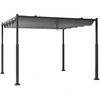 Image de CostwayPergola d'Ext ©rieur 310 x 310 CM avec Auvent R ©tractable Colonnes M ©talliques Robustes Pavillon Moderne Pare-Soleil Tonnelle