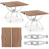Image de CostwayLot de 2 Tables de Camping Pliantes avec Cadre en Aluminium Table de Pique-Nique Extensible Portable avec Plateau à Imitation Bois Café