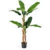 Image de CostwayPlante Artificielle de 165 Tiges Doubles Fausse Plante de Bananier avec 10 Grandes Feuilles Plante Verte en Pot