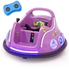 Image de CostwayAuto-tamponneuse Électrique 12 V avec rotation à 360° Télécommande Lumières Musique intégrée Connexion sans Fil pour 3-8 Ans Violet
