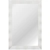 Image de CostwayMiroir Mural 106x71,5CM Miroir en Bois de Caoutchouc Style Rustique avec Cadre en Bois Massif Miroir Rectangulaire de Vanité Blanc