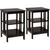 Image de CostwayLot de 2 Tables de Chevet Moderne à 3 Niveaux 40x40x61CM Table de Nuit avec Coussinets Antidérapants pour Salon/Chambre Café