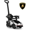 Image de CostwayVoiture à Pousser 3 en 1 pour Enfants Sous Licence Lamborghini Poignée de Poussée Volant Garde-corps Amovible pour Bébé de 12-36 Mois Blanc