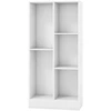 Image de CostwayBibliothèque à 5 Cases Meuble de Rangement Autoportant avec 2 Kits Anti-basculement Etagère d'Affichage en Bois de 50 cm Blanc
