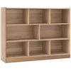 Image de CostwayBibliothèque Enfants à 3 Niveaux avec 8 Cases Étagère à Livres Enfant avec Espace de Rangement Charge 60kg 122 x 32 x 93 CM Naturel