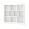 Image de CostwayBibliothèque à 10 Cases Armoire de Rangement Autoportante à 3 Niveaux Kits Anti-basculement Etagère de Présentation en Bois 120cm Blanc