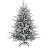Image de CostwaySapin de Noël Artificiel 8 Modes d'Eclairage Lumières LED Multicolores Pointes de Branches en PVC et PE Haute de 135cm