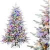 Image de Giantex Sapin de Noël 186 cm, 8 Modes d'Eclairage, Lumières LED Multicolores