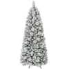Image de CostwaySapin de Noël Floqué de 180 cm Arbre de Noël avec Aiguilles de Pin 517 Pointes de Branches 170 Lumières LED Blanc Chaud Section Pliable