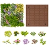 Image de CostwayHaie Artificiel 2 PCS Décorations Murales 50x50cm Décoration Murale en Feuillage Artificiel en 3D 10 Types de Plantes Artificielles Mixtes