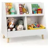 Image de Giantex Bibliothèque Enfant à 2 Niveaux avec 5 Cubes pour Salle de Jeux, 80x35x71 CM