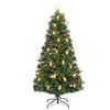 Image de CostwaySapin de Noël Artificiel avec 8 Modes d'Eclairage LED Blanc Chaud Fibres Optiques Pointes de Branches Aiguilles de Pin Hauteur de 180CM