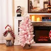 Image de Giantex Mini Sapin de Noël Artificiel 90 cm,Sapin de Noël Pré-décoré avec 12 Boules (Rose)
