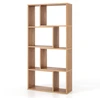 Image de CostwayBibliothèque Géométrique à 4 Niveaux 120 cm de Haut Etagères Ouvertes de Rangement Moderne à 8 Cases Armoire Autoportante Naturel