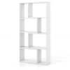Image de CostwayBibliothèque Géométrique à 4 Niveaux 120 cm de Haut Etagères Ouvertes de Rangement Moderne à 8 Cases Armoire Autoportante Blanc