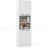Image de CostwayArmoire de Rangement de 190 cm de Haut avec Portes et Etagères Charnières de Sécurité Kits Anti-basculement Buffet de Rangement Blanc