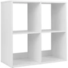 Image de CostwayLot de 2 Etagères à 4 Cubes Bibliothèque à 2 Niveaux Bibliothèque Autoportante Style Rustique Etagère de Présentation Ouverte en 2 PCS Blanc