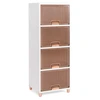 Image de CostwayBacs de Rangement de 150 L avec Couvercles Conteneurs de Rangement Empilables à 4 Niveaux avec Portes Magnétiques Blanc