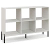 Image de CostwayBibliothèque Cube Meuble de Rangement à 6 Casiers 5 Pieds en métal Étagères Réglables Patins Antidérapants Blanc