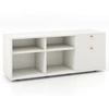 Image de CostwayArmoire de Rangement Meuble d'Entrée avec 2 Tiroirs 4 Cubes Pieds Réglables Vitrine Basse Autoportante pour Bureau Salon Chambre Blanc
