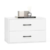 Image de CostwayMeuble de Rangement Empilable à 2 Tiroirs Armoire de Rangement Horizontale avec Kits Anti-Basculement Blanc