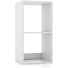 Image de CostwayÉtagère à 2 Niveaux à Dos Ouvert Bibliothèque à 2 Cubes Kit Anti-basculement Bibliothèque Autoportante Blanc