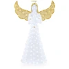 Image de CostwayAnge Festif Pré-éclairé de 5M Ange Illuminé avec Halo Ailes et 150 Lumières LED Figurine de Noël avec Attaches Zippées et Piquets de Sol