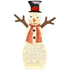 Image de CostwayDécoration de Noël en Forme de Bonhomme de Neige Illuminé 80 LED Pré-éclairées Décoration avec Piquets de Sol et Attaches Zippées