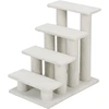Image de CostwayArbre à chat en escalier à 4 étages Centre d'activités pour chat en Cachemire et MDF 60,5x40x60cm Blanc