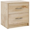 Image de CostwayTable de Nuit à 2 Tiroirs avec Rangement Petite Table de Nuit de Sol Table d'Appoint en Bois Chêne