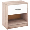 Image de CostwayTable de Chevet avec Étagère de Rangement Ouverte Table Compacte Naturel & Blanc