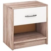 Image de CostwayTable de Chevet avec Étagère de Rangement Ouverte Table Compacte Chêne & Blanc