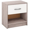 Image de CostwayTable de Chevet avec Étagère de Rangement Ouverte Table Compacte Gris Clair & Blanc