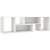 Image de CostwayMeuble TV Console 2 Pi ¨ces Centre de Divertissement Minimaliste pour TV de 50 55 60 Pouces avec   tag ¨res Modulables et Ouvertes Blanc