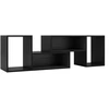Image de CostwayMeuble TV Console 2 Pièces Centre de Divertissement Minimaliste pour TV de 50 55 60 Pouces avec Étagères Modulables et Ouvertes Noir