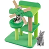 Image de CostwayArbre à Chat Moulin à Vent Arbre à Chat Multi-niveaux avec Poteau à Gratter Plateforme Ronde Rembourrée Large Perchoir 50 x 34 x 60 cm