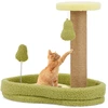 Image de CostwayLit pour Chat sur le Thème de l'avocat avec Perchoir Rond Rembourré Jouet à Ressort Poteaux à Gratter en Jute Large Base Antidérapante Vert