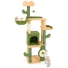 Image de CostwayArbre à Chat Cactus 160 CM d'Intérieur Tour pour Chat Multi-niveaux avec Poteaux à Griffer en Sisal et Planche Condo Perchoirs Rembourrés