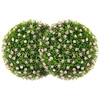 Image de Costway2 Boules Topiaires Artificielles 37 cm avec des Fleurs Rose Plantes de Faux en Boules à Suspendre ou Poser Sphère de Jardin Décoratives