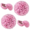 Image de Costway2 Boules de Buis Artificielles de 28 cm avec des Fleurs Plantes de Faux en Boules à Suspendre ou Poser Sphère de Jardin Décoratives Rose