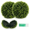 Image de Costway2 Boules de Buis Artificielles 50 cm Résistantes aux UV Plantes en Boules de Faux Topiaire de Cèdre Décoratives