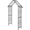 Image de CostwayArche de Jardin Moderne en Métal pour Plantes Grimpantes Treillis de Jardin Extérieur avec Toit Élégant 140 x 40 x 223 cm Noir