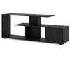 Image de CostwayMeuble TV pour Téléviseurs Jusqu'à 55'' Meuble Multimédia Asymétrique à 3 Niveaux Etagères Armoire 5 Pieds Noir